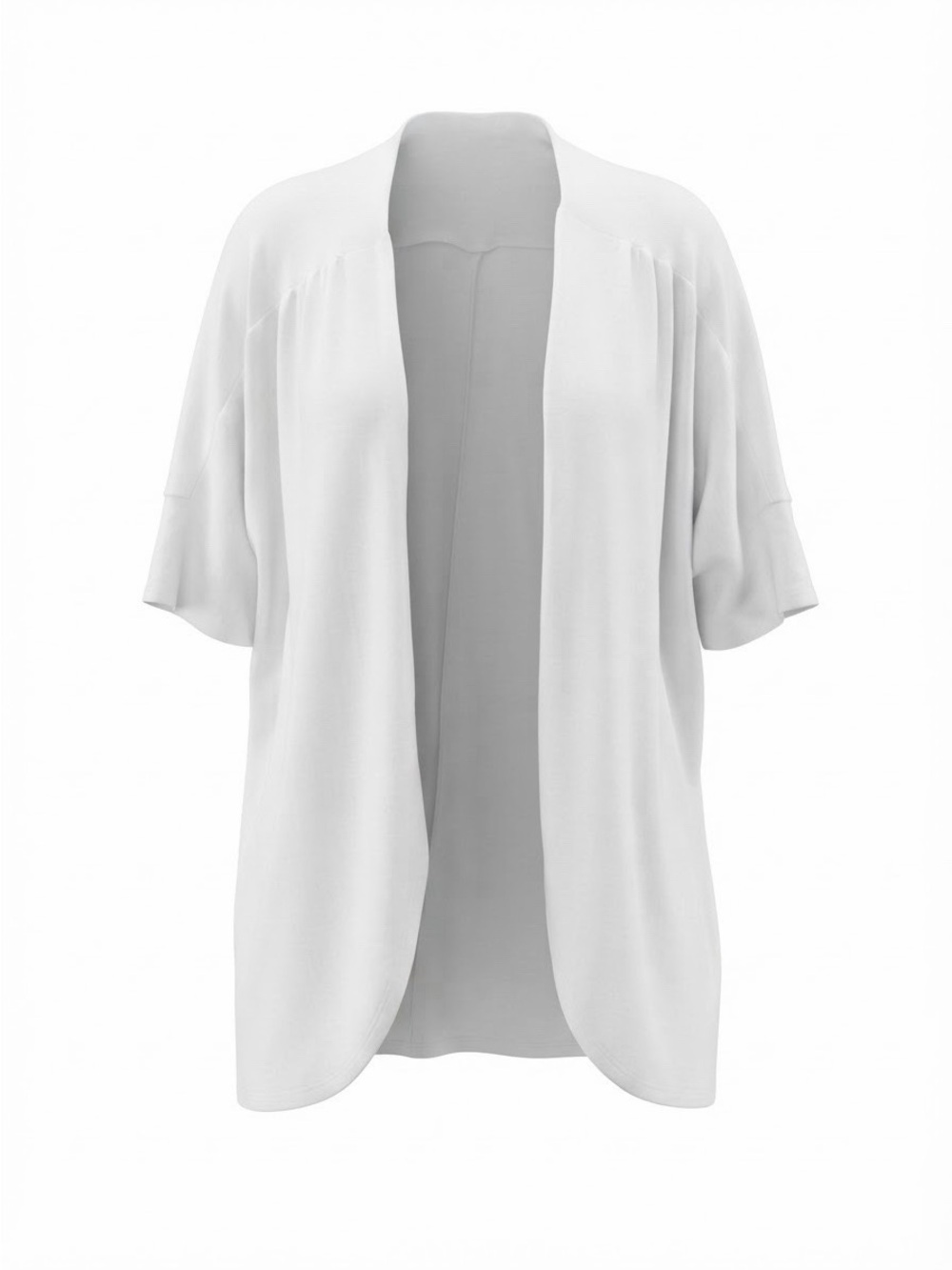Revolution White Open-Front Short Sleeve Cardigan
